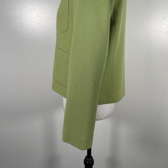 Samantha Taylor Wool Green Collared Button Front Long Sleeve Blazer Jacket 6P - Picture 8 of 16